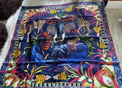 $152.50 • Buy Hermes Silk Scarf 90x90 Hermes La Marche Du Zambeze Scarf