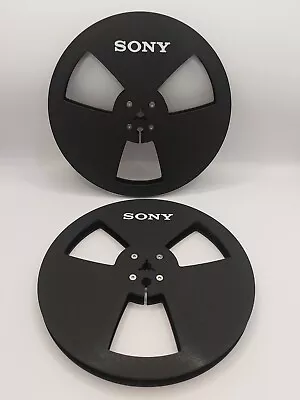 Sony Reel To Reel Tape Spools 7  3D Printed (Plastic) Black With White Logo • £29.99