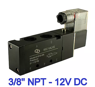 3/8  Inch 4 Way Directional Control Cylinder Electric Solenoid Air Valve 12V DC • $35.99