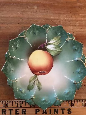 Antique Moritz Zdekauer MZ Austria Fruit Peach Porcelain Scalloped 6 1/4 Plate • $15