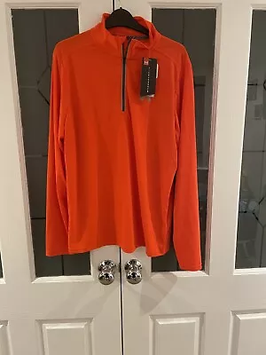 Lovely Bright Vibrant Under Armour 1/2 Zip Sports Top Golf Gym Running Cycling L • £5