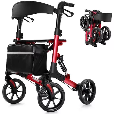 WALK MATE Rollator Walker With Shock Absorber For Seniors4 X 10  Wheels Walker • $112.99