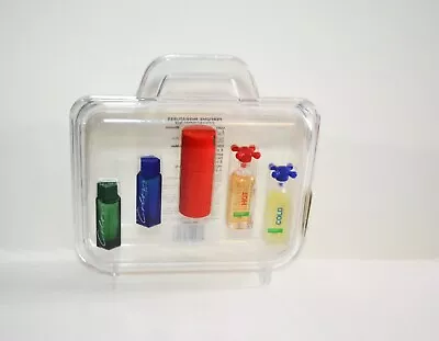 Benetton  Miniature Perfume Collection Kit 5 Bottles Various Storage Case • $29.99