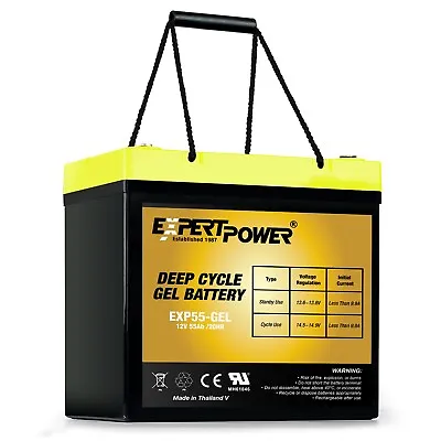 12V 55Ah GEL Rechargeable Deep Cycle Battery For Off Grid Power • $138.99