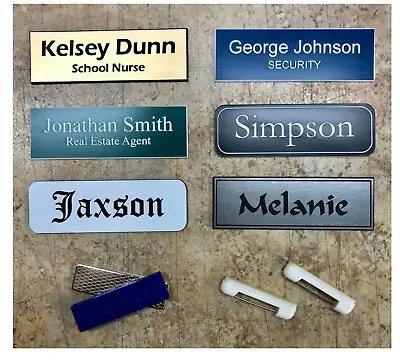 1x3 Employee Personalized Name Tag Badge Engraved Magnet Or Pin Identification • $3.99
