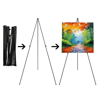 63  Collapsible Easel Tripod Stand Sign Holder Display .Black • $17.99