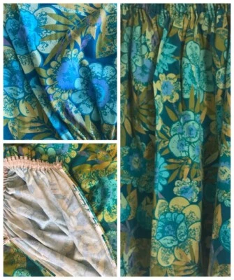 £40 • Buy 🦚 Vintage Sanderson ‘Tansy’ Curtains - Pair - Unlined - 1970s 🦚