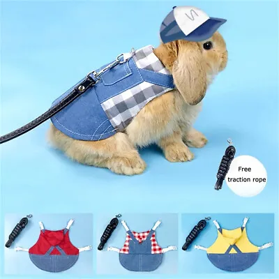 Bunny Vest Harness Leash Set Rabbit Clothing Suit Small Pet Ferret Cloth UK • £6.96