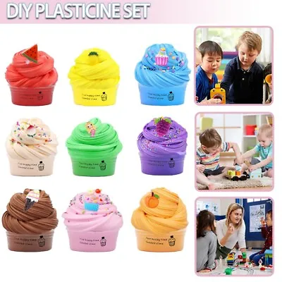 $17.96 • Buy 9pcs DIY Butter Slime Fruit Kit Soft Non-Sticky Cloud Scented Toy For Kids