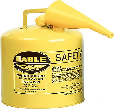 UI50FSY Safety Diesel Gas Can Yellow Type I 5-Gallons - Quantity 1 • $68.35