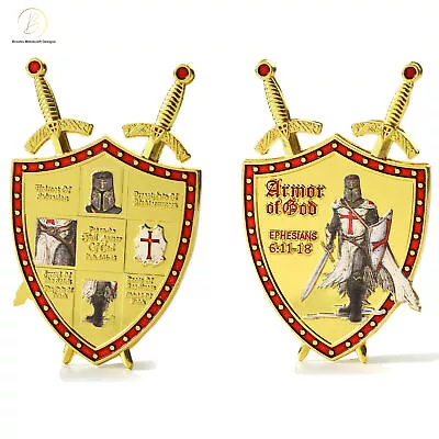 3D Knights Templar Gold Armor Of God Eph. 6:11-18 Christian Coin • $9.08