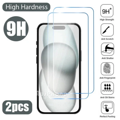 2X Tempered Glass Screen Protector For IPhone 15 14 13 12 11 Pro Max PLUS X XR 8 • $4.49