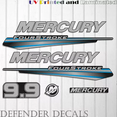 Mercury 9.9 HP Four Stroke 2013-2017 BLUE Outboard Engine Decal Sticker Kit 9.9 • $48.55