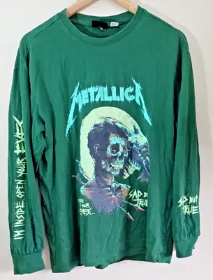 Metallica ‘Sad But True’ Long Sleeve T-Shirt Size Small Green Skull Print Metal  • $24.85
