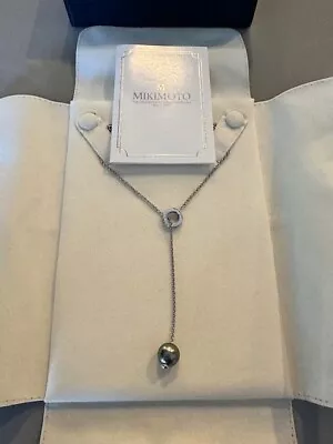 Mikimoto Pearls In Motion Necklace Cultured Pearl Pendant With Diamonds • $3250