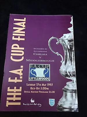  Rare 1997 FA Cup Final Programme - Chelsea Vs Middlesbrough - Excellent • £19.99