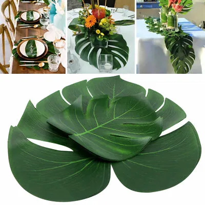 £6.99 • Buy 24X Tropical Hawaiian Artificial Palm Leaves Jungle Foliage Luau Party Decor UK