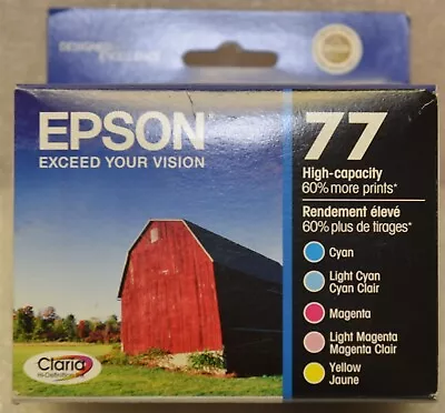 Epson 77 TO77920 Cyan/Light Cyan/Magenta/Light Magenta/Yellow Ink Cartridges NOS • $54.99