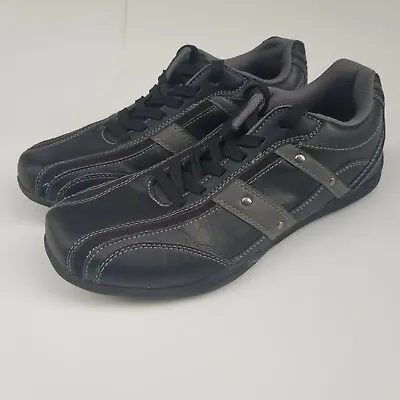 Perry Ellis Blake Lace Up Shoes Black Driving Leather Studded Men's Size 8.5 • $27.99