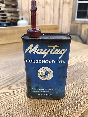 Vintage Lead Top Maytag Handy Oiler Can Tin Half Pint Household Oil Advertising • $47.99