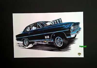 Muscle Car Hot Rod Art Print Poster 1966 Chevrolet Nova 66 Chevy 11  By 17  • $12.50