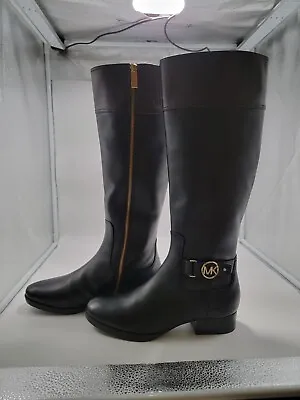 Michael Kors Boots Adult Size 9M Black&Brown Leather Equestrian Style Womens  • $99