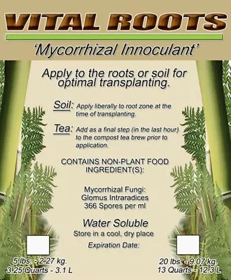 1 Lb Mycorrhizal Root Innoculant Vital Landscaping Inc VITAL ROOTS Plant Food • $25