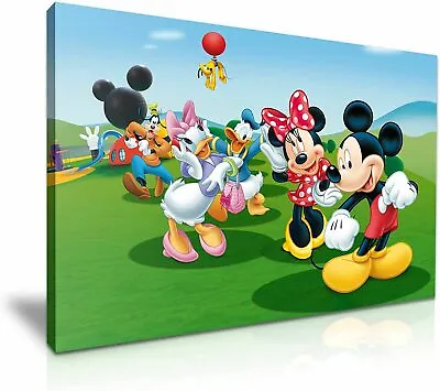 DISNEY Mickey Mouse Canvas Wall Art Wood Framed Ready To Hang XXL • £15