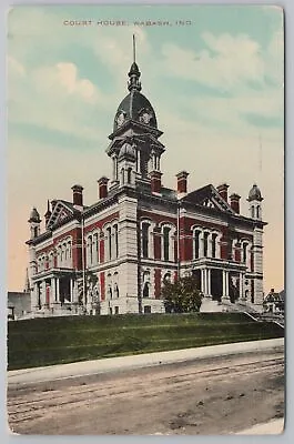 Wabash Indiana~Courthouse From Across Street~Vintage Postcard • $2.70