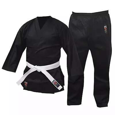Cimac Black Karate Suit 8oz Gi Uniform & Belt Martial Arts Childrens Kids • £19.99