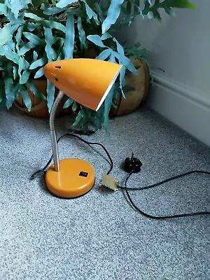 Vintage Mid Century Style Gooseneck Desk Lamp - Untested Orange 32.5cm Tall • $28.61