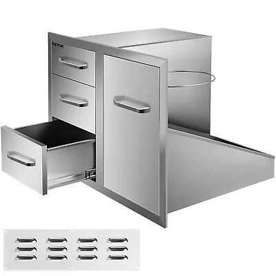 $310.83 • Buy BBQ Triple Drawer Combine Door 57.5x75CM Outdoor Kitchen Grill Trash Can