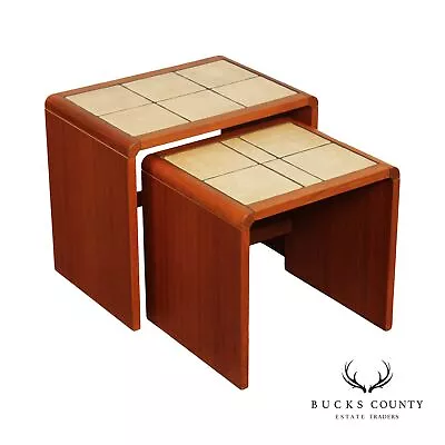 Mid Century Danish Modern Pair Of Teak Nesting Tables • $595