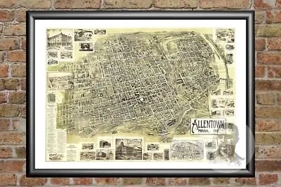 $44.99 • Buy Old Map Of Allentown, PA From 1901 - Vintage Pennsylvania Art, Historic Decor