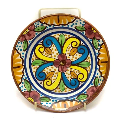 Colorful Hand Painted Floral Decorative Wall Hanging Ceramic Plate 7  Vintage • $8.98