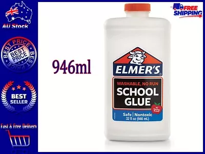 $20.75 • Buy ELMERS Clear Liquid PVA School Glue, Washable / Great For Slime Making 946ml AU