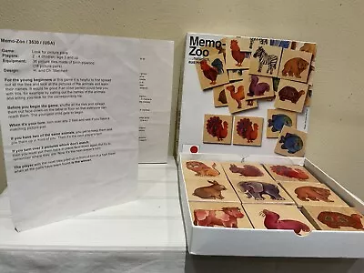 Vtg. Selecta Spielzeug Memo Zoo Matching /memory Wood Tile Game 36 Pcs Germany • $20.99