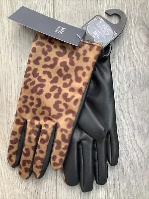 M&S Ladies Animal Print Gloves Size M-L • £10