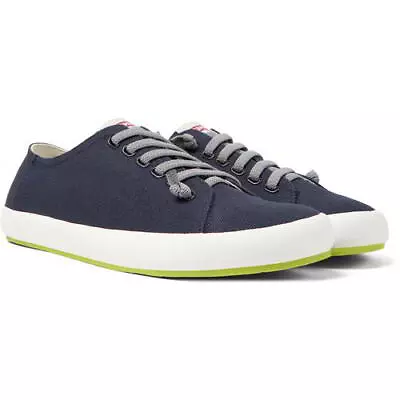 Camper Peu Rambla Mens Elastic Lace Up Canvas Trainers Shoes Blue Size 8-12 • £67.49