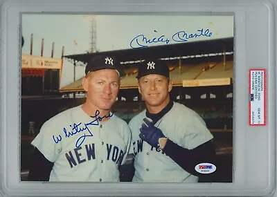 Mickey Mantle & Whitey Ford Dual Signed 8x10 Psa Dna Af09374 Gem Mint 10 Auto • $1199.95