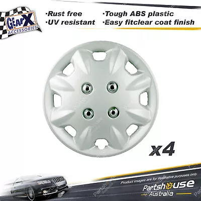 4 Pieces Of GearX Brand Silver Wheel Covers 14  Sibon Automative Parts • $51.95