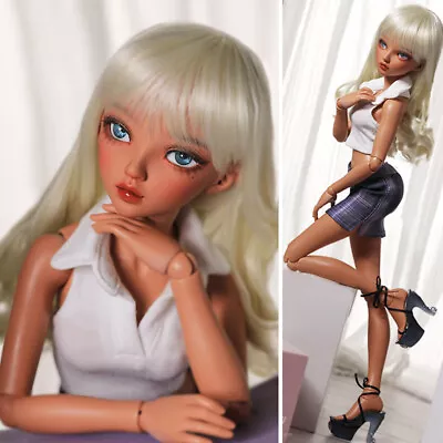 £141.63 • Buy FULL SET1/4 BJD Doll Female Resin Ball Jointed Eyes Face Up Tan Skin Girl Gifts