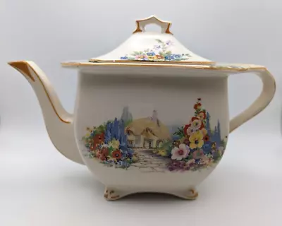 Vintage Hampton Ivory Swinnertons Old England Gardens Teapot With Lid C1929 • £5.99