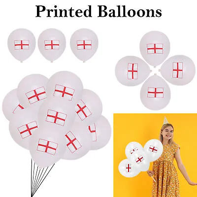 Latex Balloons England Flag Print Saint George Day Flag Print Balloon Helium/Air • £1.89