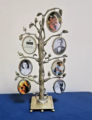 Tabletop Photo Holder Hanging Pictures Brass-Tone Tree By Burnes Of Boston • $19.90