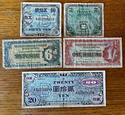 MILITARY PAYMENT CERTIFICATE MPC LOT Japan France England • $9.99