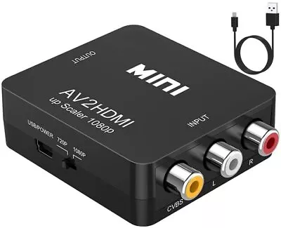 Rca To Hdmiav To Hdmi Converter 1080p Mini Rca Composite Cvbs Video Audio Conver • $17.54