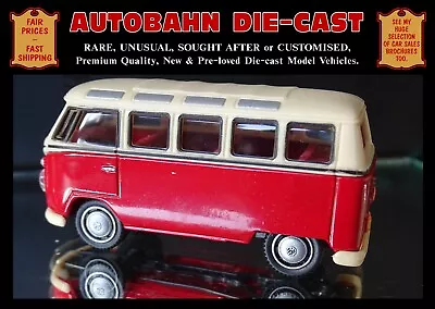 Vw Type 2 23 Window Microbus Samba 1/72 Scale Schuco Diecast Volkswagen Minibus • $9.25