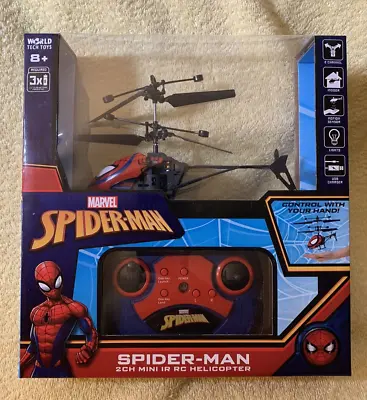 Marvel Spider-Man 2CH Mini IR RC Helicopter MOTION SERSOR USB CHARGER LIGHTS NEW • $19.95