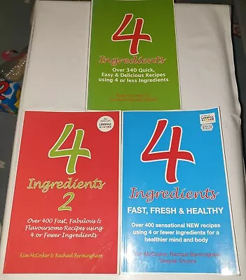 3x 4 Ingredients Books - 1 + 2 + Fast Fresh & Healthy - McCosker / Bermingham  • $21.99